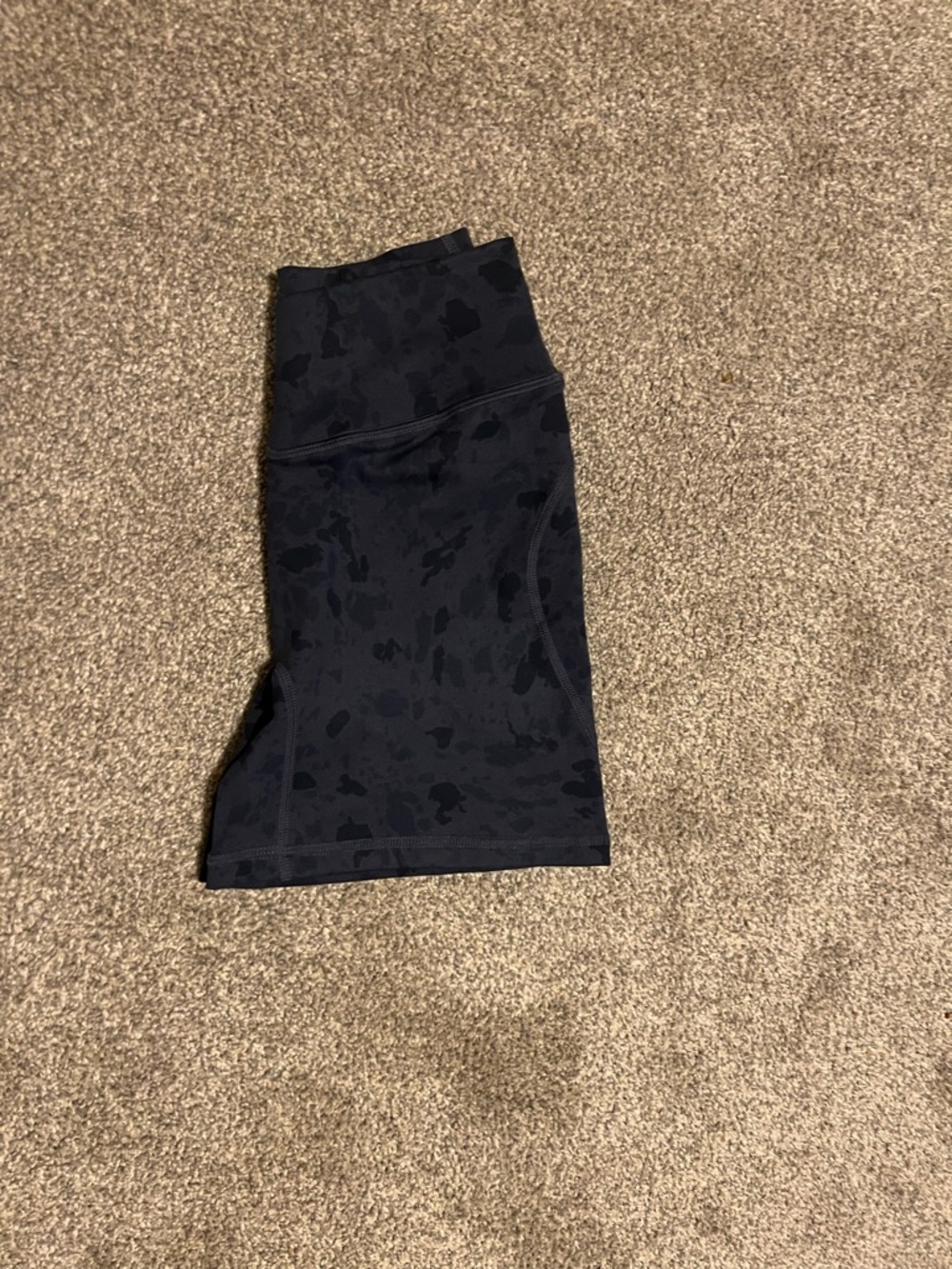Alphalete High-Rise Black Tonal Camo Bike Shorts - Picture 3 of 4